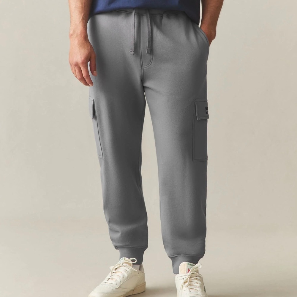 NWOT American Giant Men's Cargo Jogger XL Gray Lava Smoke Sweatpants